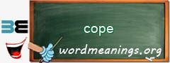 WordMeaning blackboard for cope